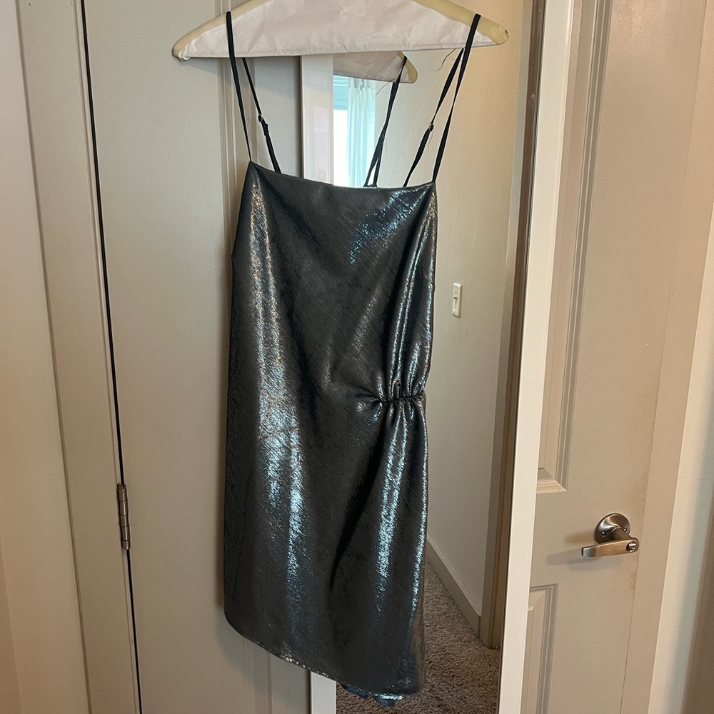 Michelle Mason Mini Shift Tinsel Dress